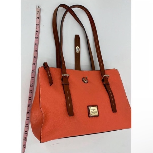 Dooney & Bourke Miller Satchel Leather Bag Coral Pink Brown Pebbled Leather NEW - Picture 2 of 11